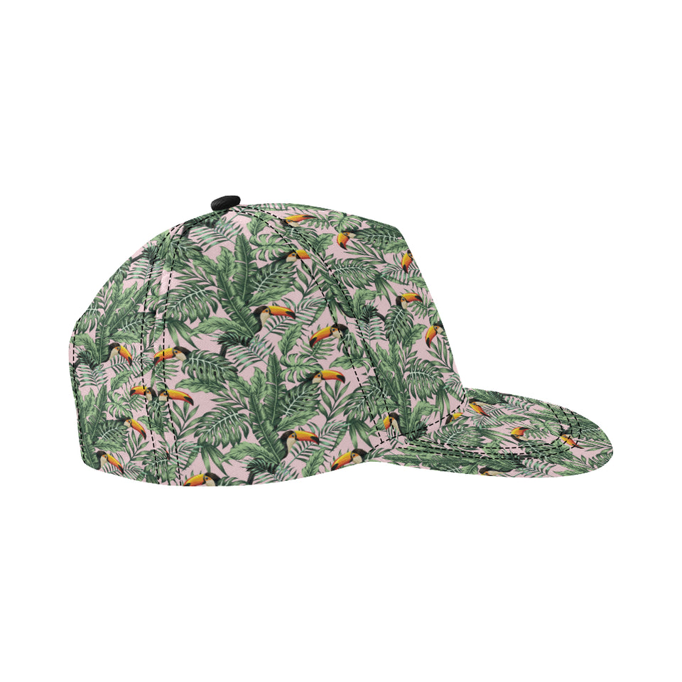 Toucan tropical green jungle palm pattern All Over Print Snapback Cap