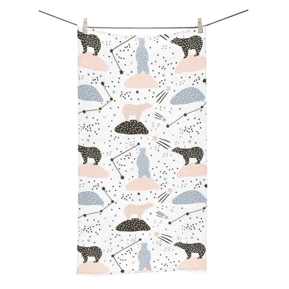 Polar bears star poka dot pattern Bath Towel