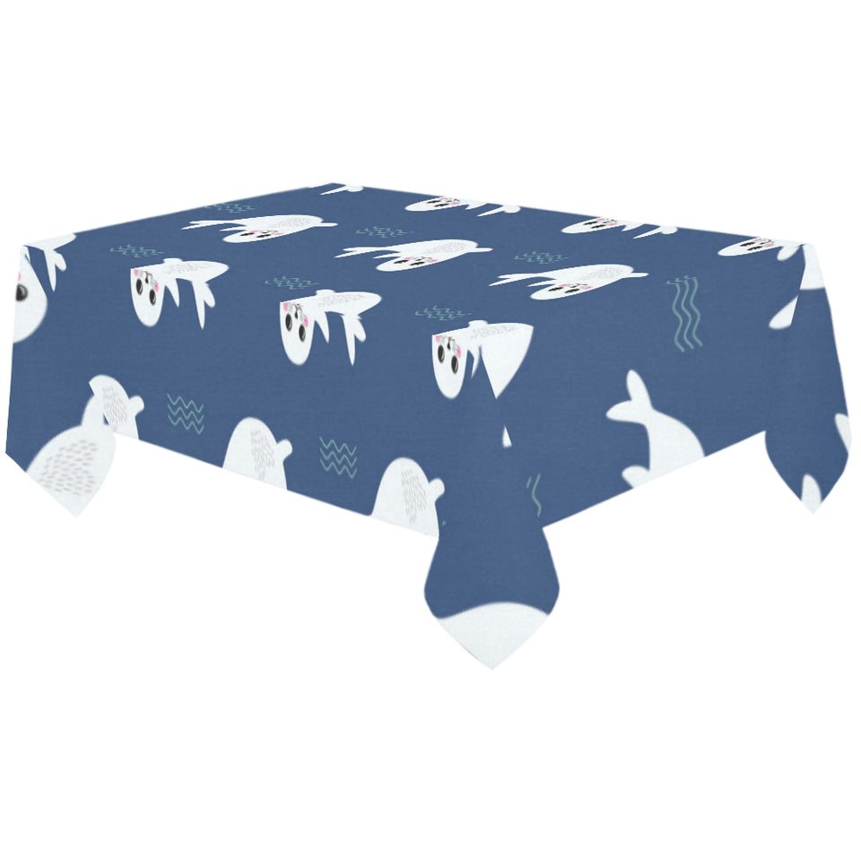 Cute white baby sea lion seal pattern Tablecloth