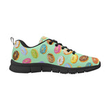 Colorful donut pattern green background Men's Sneaker Shoes