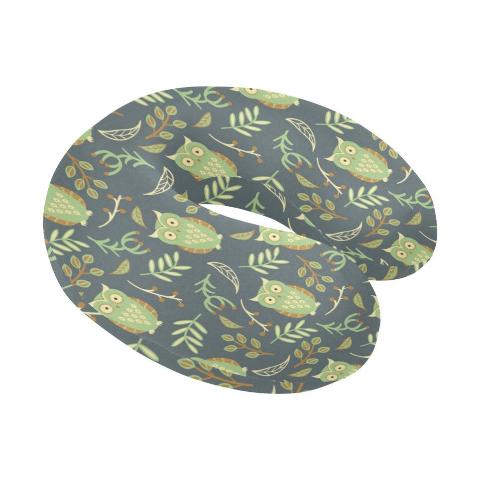 Cute owls leaves pattern U-Shaped Travel Neck Pillow