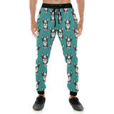 Hand drawn boston terrier dog pattern Unisex Casual Sweatpants