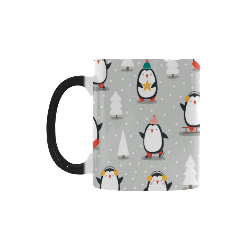 Cute Penguin christmas pattern Morphing Mug Heat Changing Mug