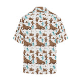 sea lion Seals jellyfish pattern Men's All Over Print Hawaiian Shirt