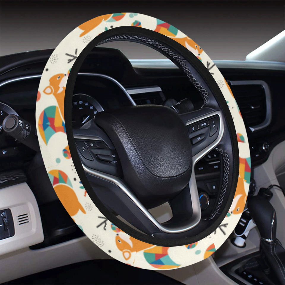 Squirrel Pattern Print Design 04 Car Steering Wheel Cover