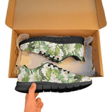 White orchid flower tropical leaves pattern Men's Sneaker Shoes