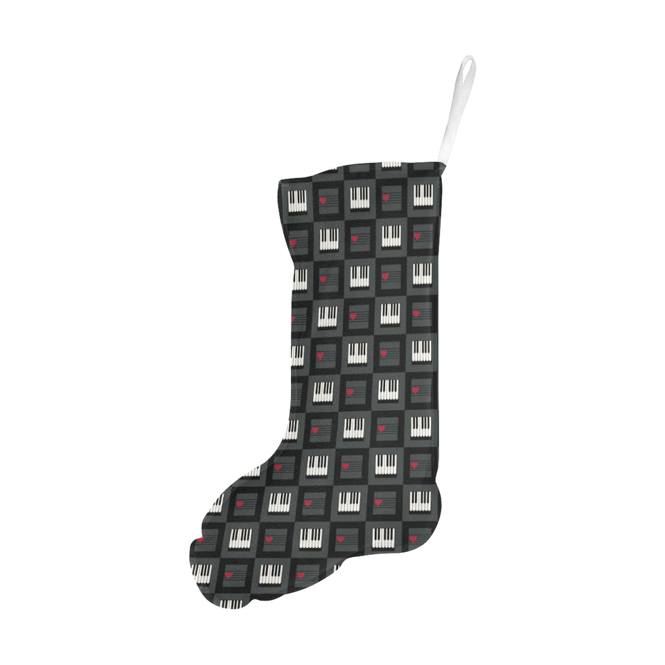 Piano Pattern Print Design 05 Christmas Stocking