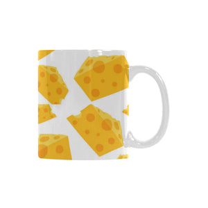 Cheese slice pattern Classical White Mug (Fulfilled In US)