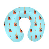 electric guitar pattern light blue background U-Shaped Travel Neck Pillow