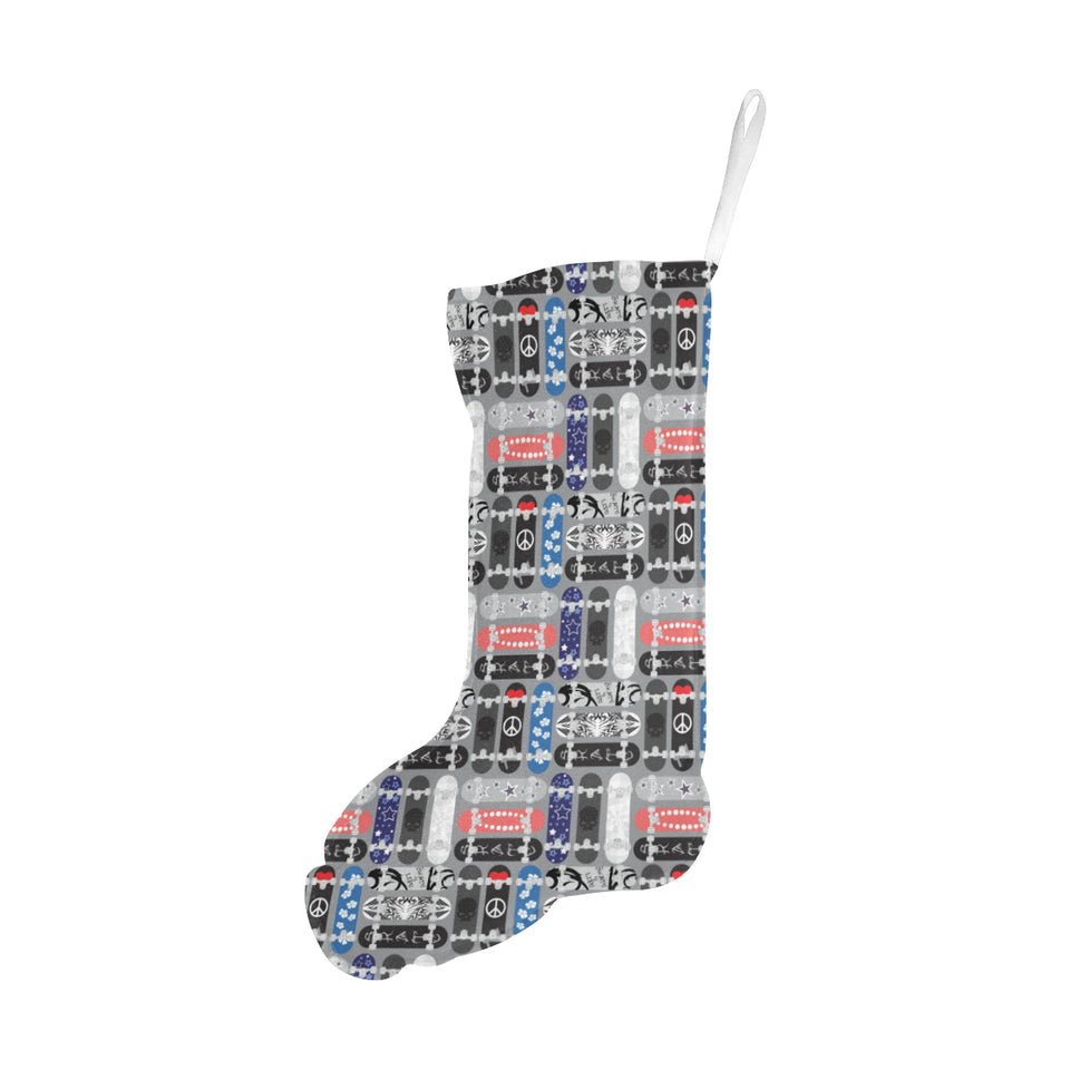 Skate Board Pattern Print Design 04 Christmas Stocking