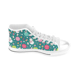 Snowman bird decorative elements christmas pattern Men's High Top Canvas Shoes White