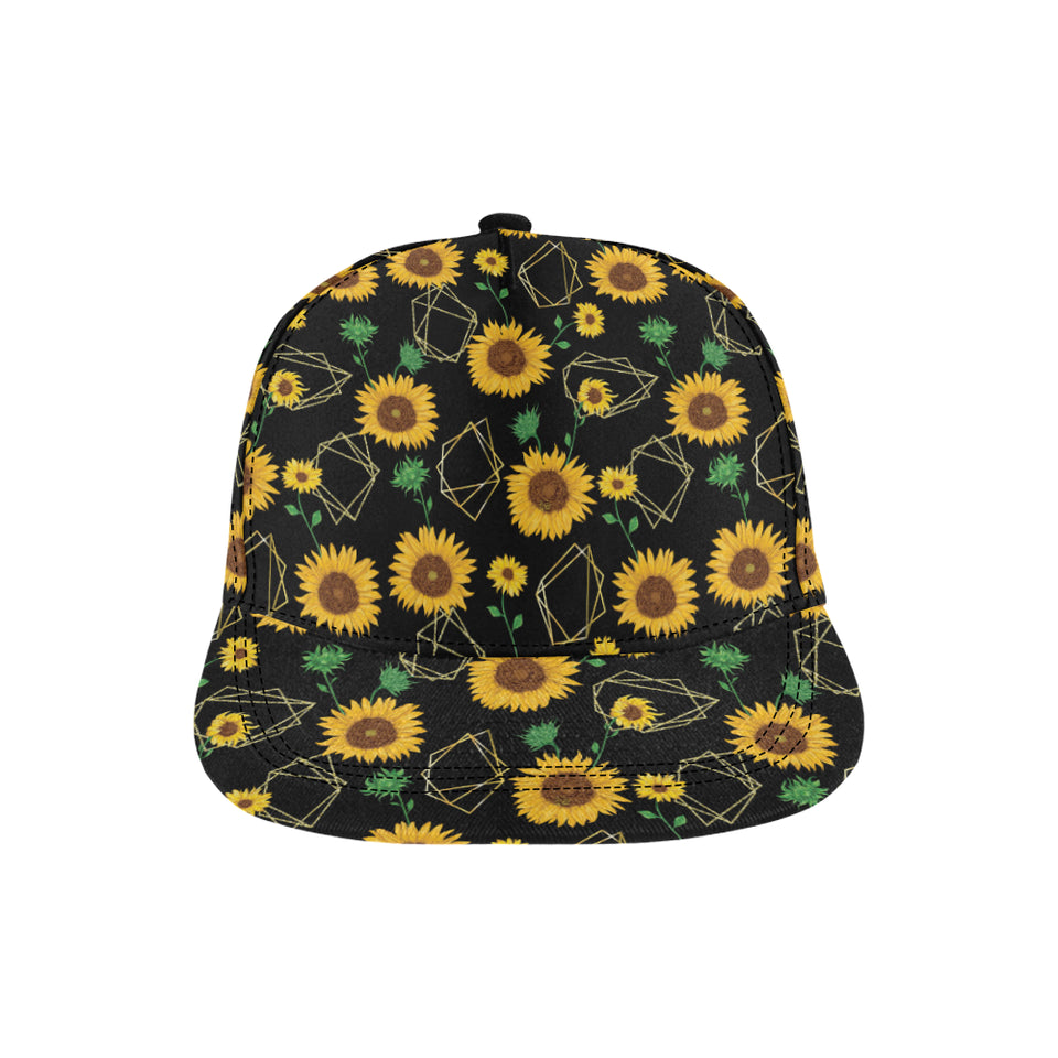 sunflower golden polygonal shapes All Over Print Snapback Cap