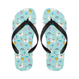Llama alpaca cactus leaves pattern Unisex Flip Flops