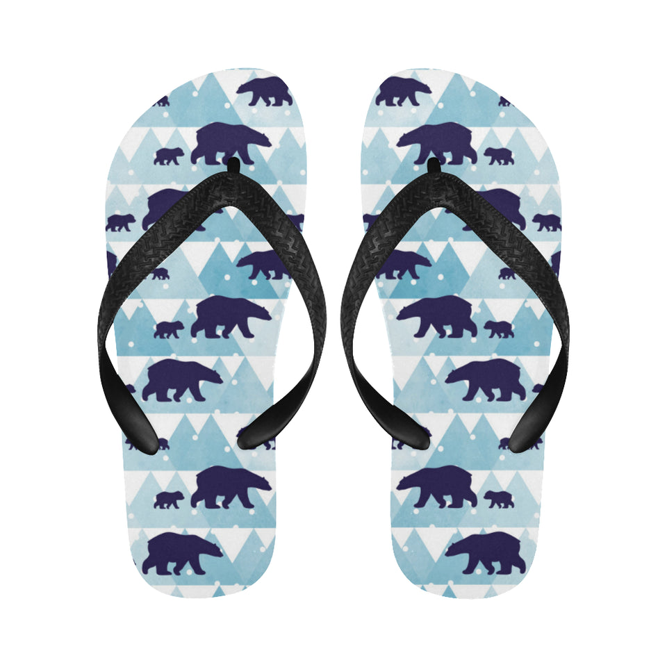 polar bear winter snow pattern Unisex Flip Flops