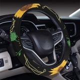 sunflower golden polygonal shapes Car Steering Wheel Cover