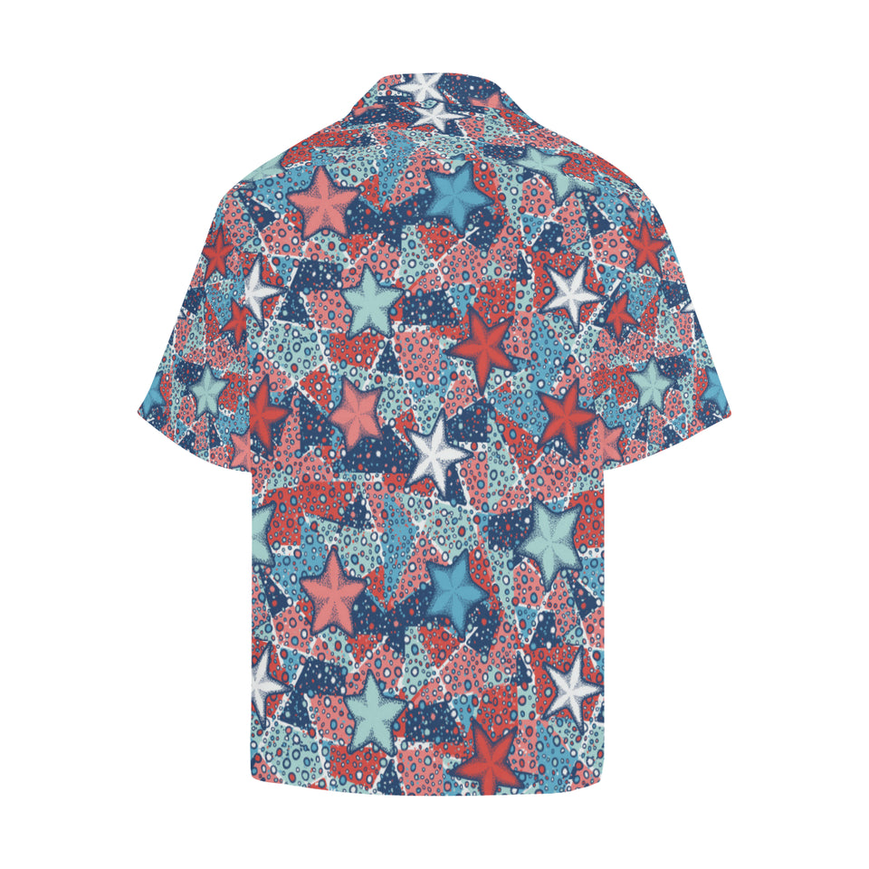 Hand drawn colorful starfish Men's All Over Print Hawaiian Shirt