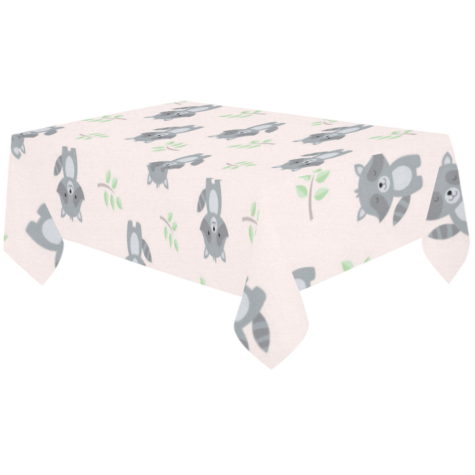 cute raccoons leaves pattern Tablecloth