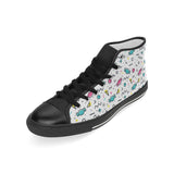 Candy design pattern Men's High Top Canvas Shoes Black