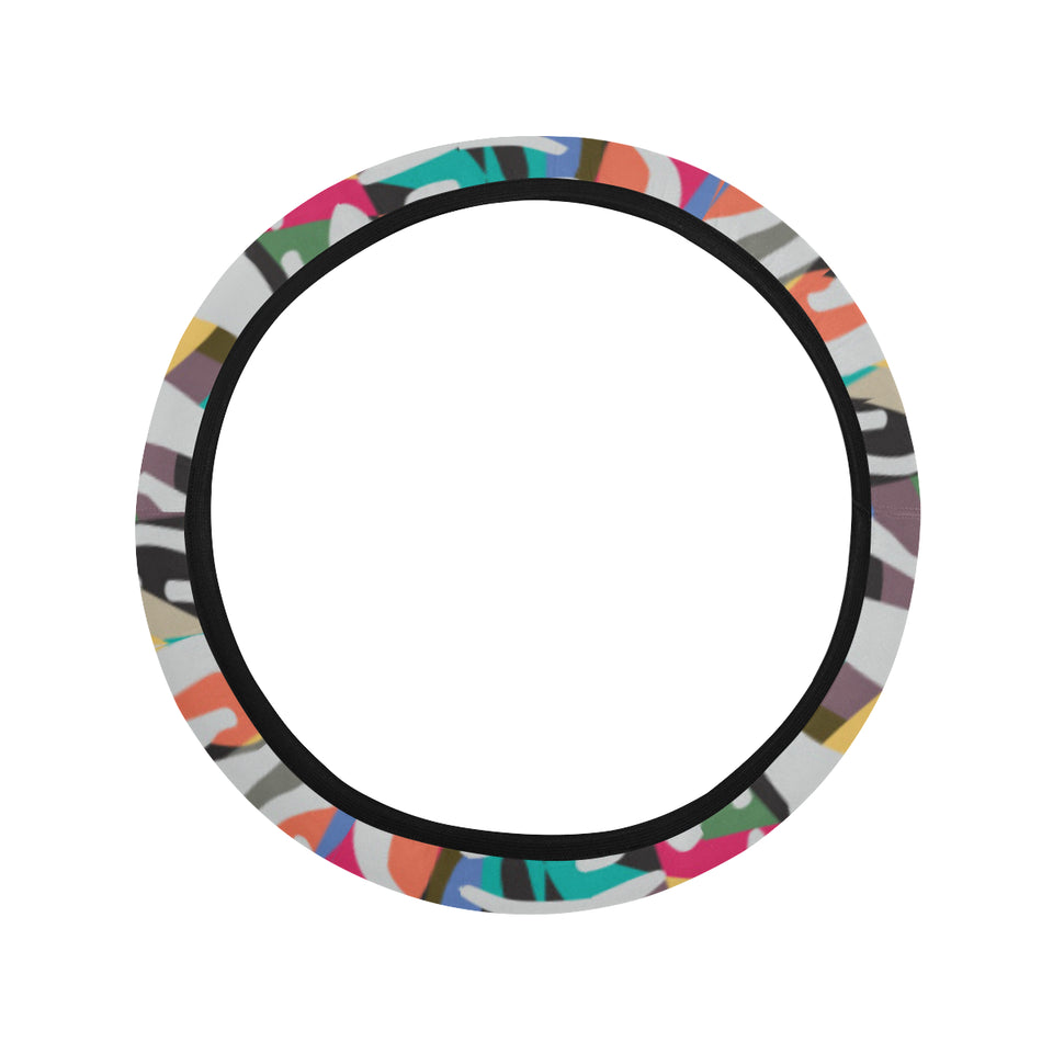 Colorful zebra skin pattern Car Steering Wheel Cover