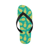 Pineapples pattern green background Unisex Flip Flops