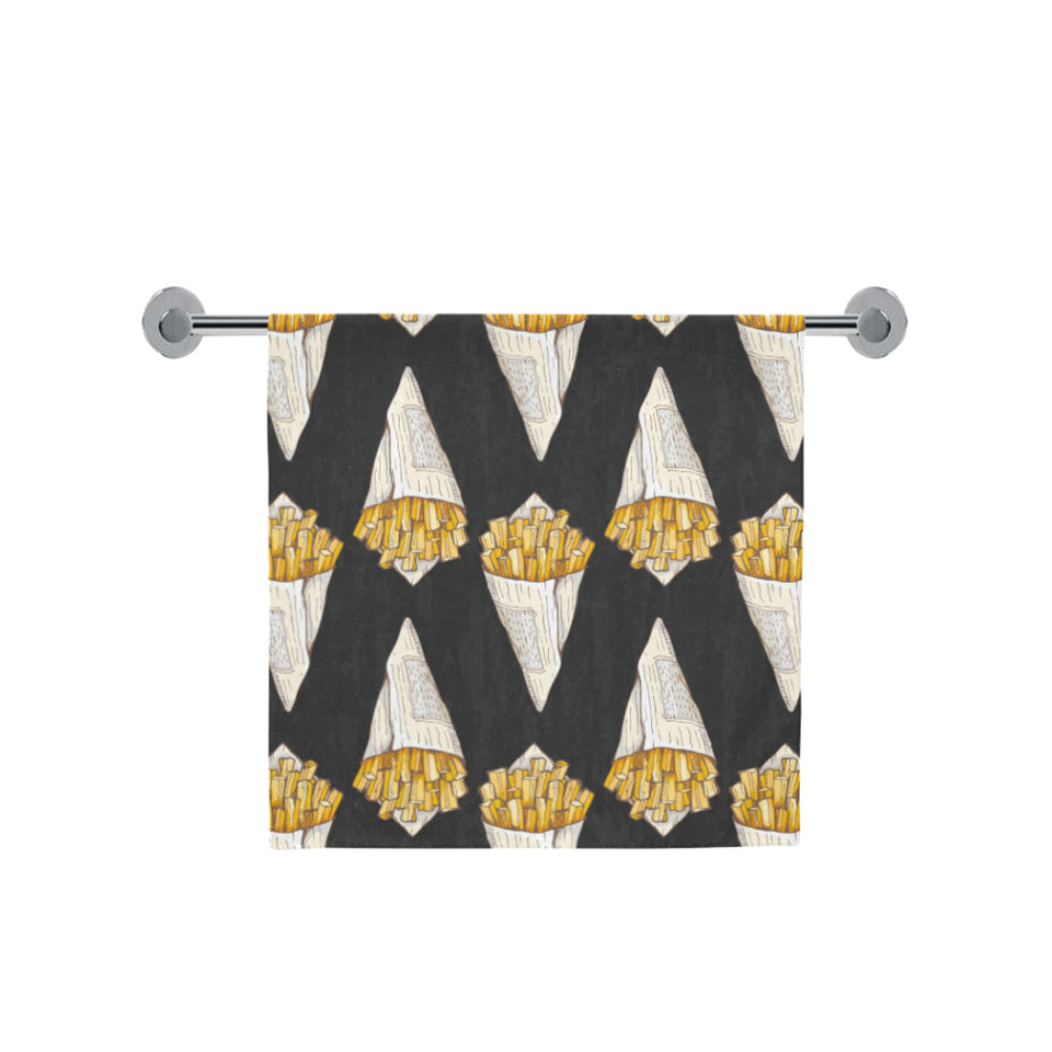 French fries dark background Bath Towel