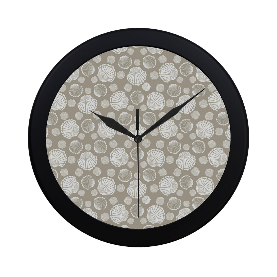 Scallop shell pattern Elegant Black Wall Clock