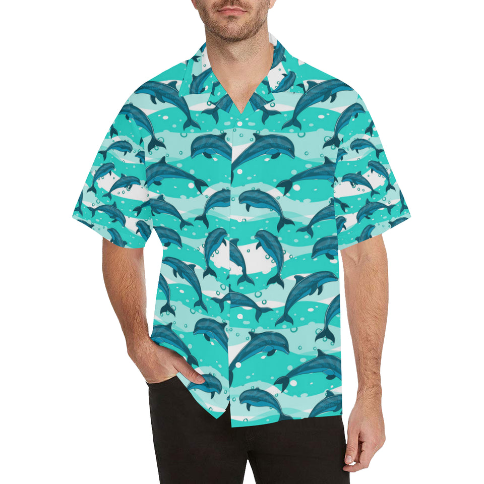Dolphin sea pattern Men's All Over Print Hawaiian Shirt
