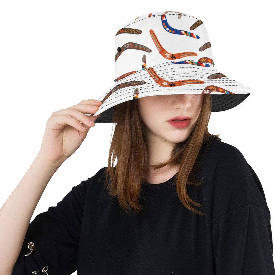 Boomerang Australian aboriginal ornament pattern Unisex Bucket Hat