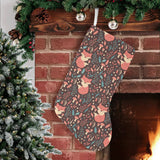 fox leaves mushroom pattern Christmas Stocking