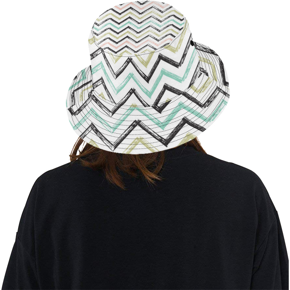 zigzag  chevron paint pattern Unisex Bucket Hat