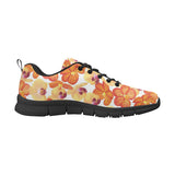 Orange yellow orchid flower pattern background Women's Sneaker Shoes