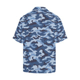 Blue camouflage pattern Men's All Over Print Hawaiian Shirt