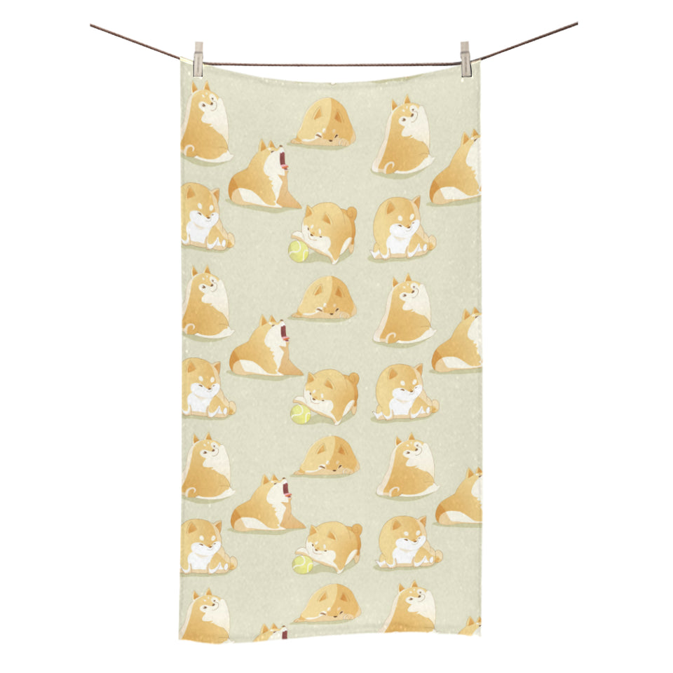 Cute fat shiba inu dog pattern Bath Towel