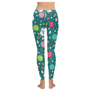 Snowman bird decorative elements christmas pattern Women's Legging Fulfilled In US