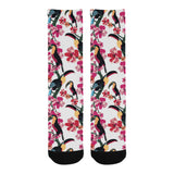 Toucan flower design pattern Crew Socks