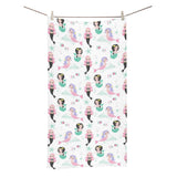 cute mermaid dolphin fish starfish pattern Bath Towel