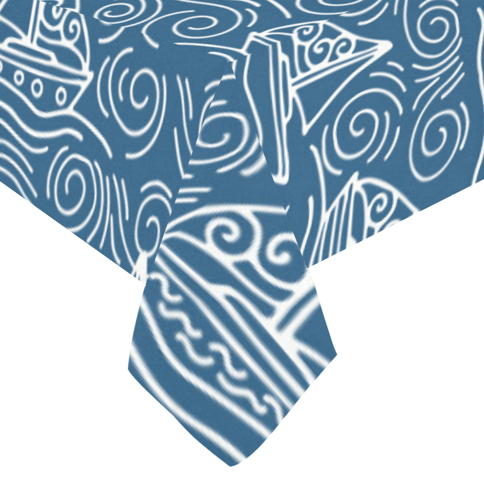 Hand drawn sailboat pattern Tablecloth
