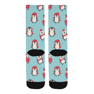 Cute penguin christmas  design pattern Crew Socks