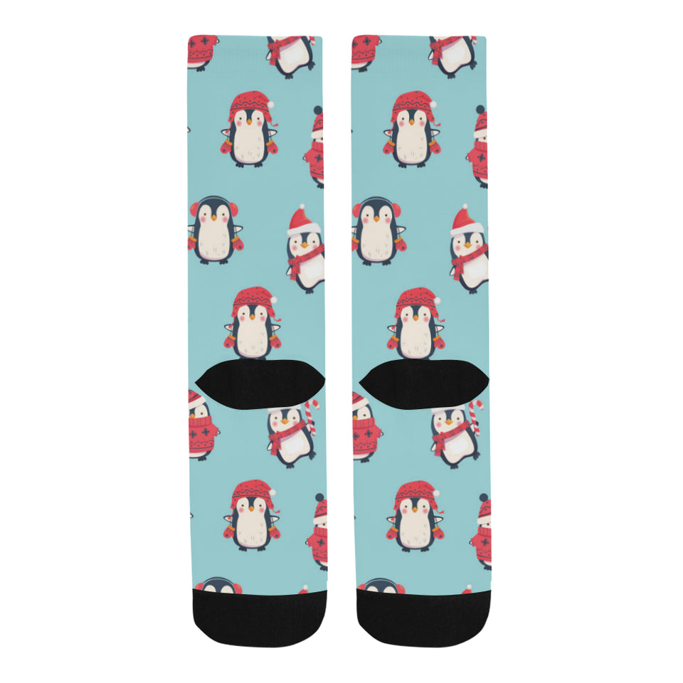 Cute penguin christmas  design pattern Crew Socks