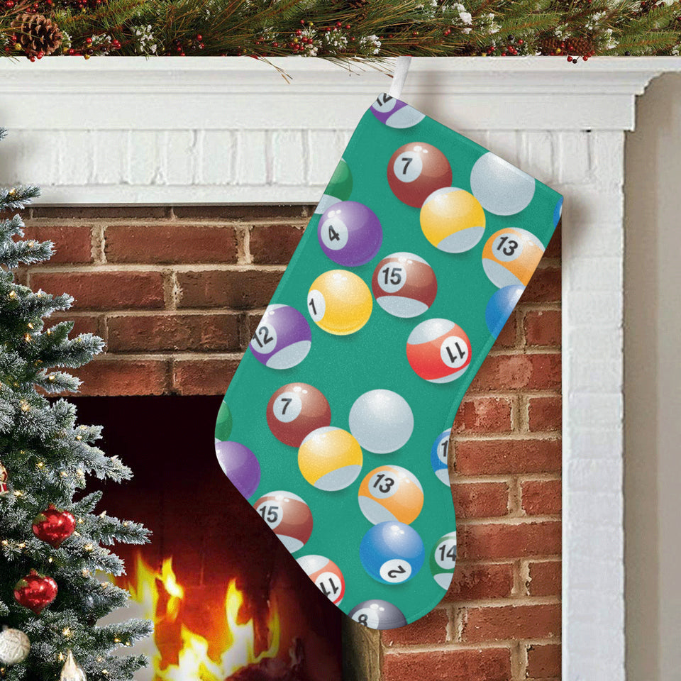 Billiard Ball Pattern Print Design 01 Christmas Stocking