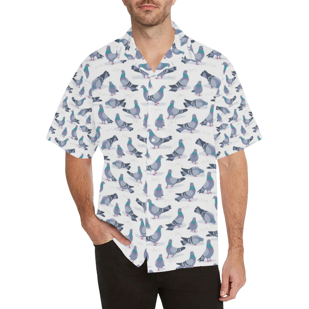 Pigeon Pattern Print Design 03 Men's All Over Print Hawaiian Shirt (Model T58)