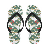 Bonsai red sun japanese pattern Unisex Flip Flops