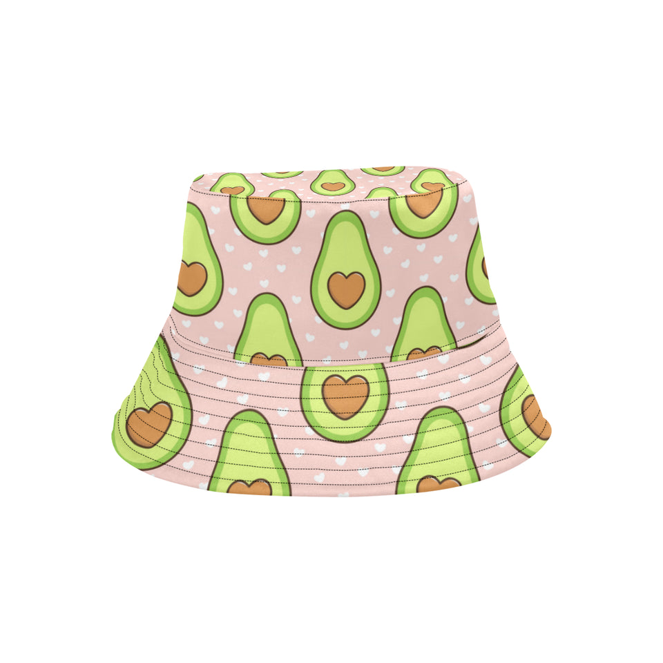 Avocado heart pink background Unisex Bucket Hat