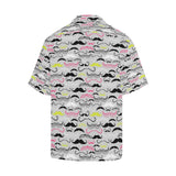 Mustache Beard Pattern Print Design 02 Men's All Over Print Hawaiian Shirt (Model T58)