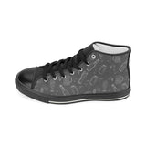 Beer hand drawn pattern Men's High Top Canvas Shoes Black