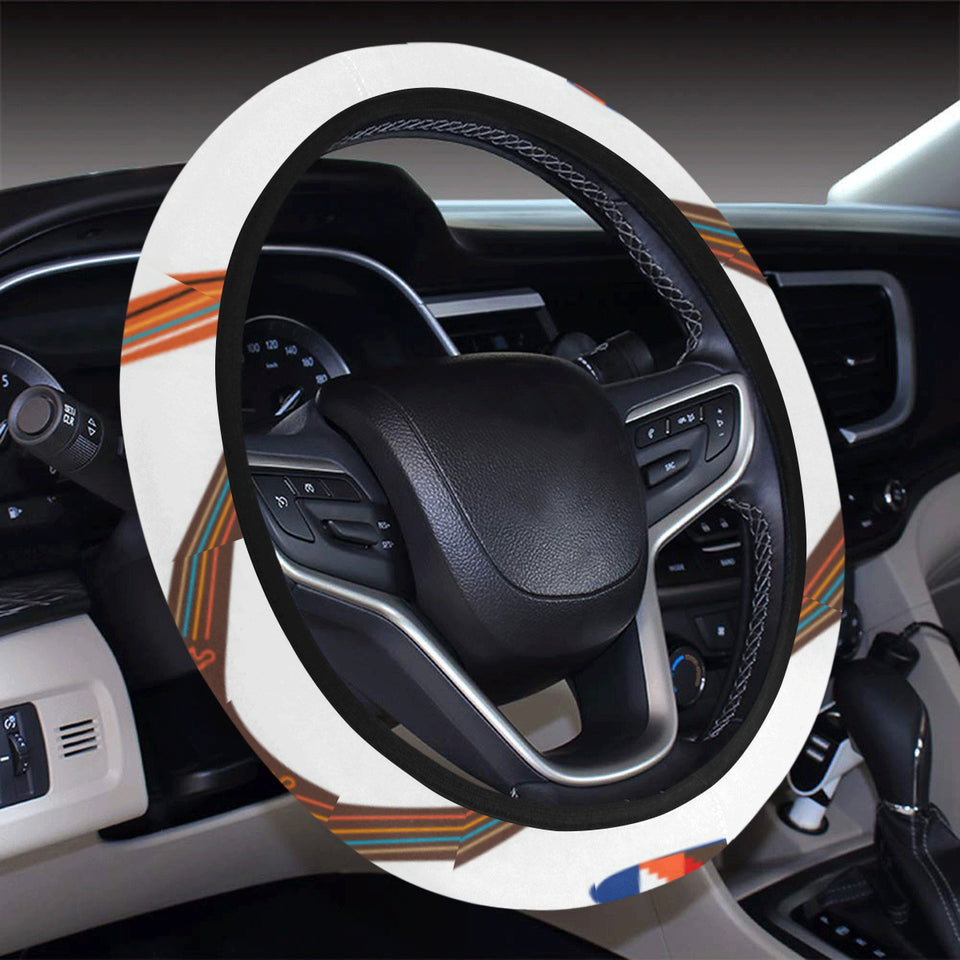 Boomerang Australian aboriginal ornament pattern Car Steering Wheel Cover