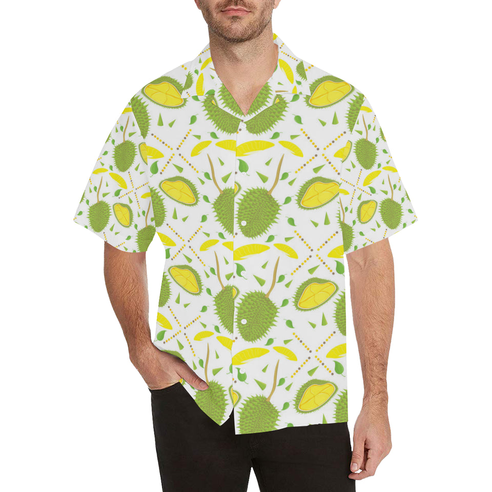 Durian pattern background Men's All Over Print Hawaiian Shirt