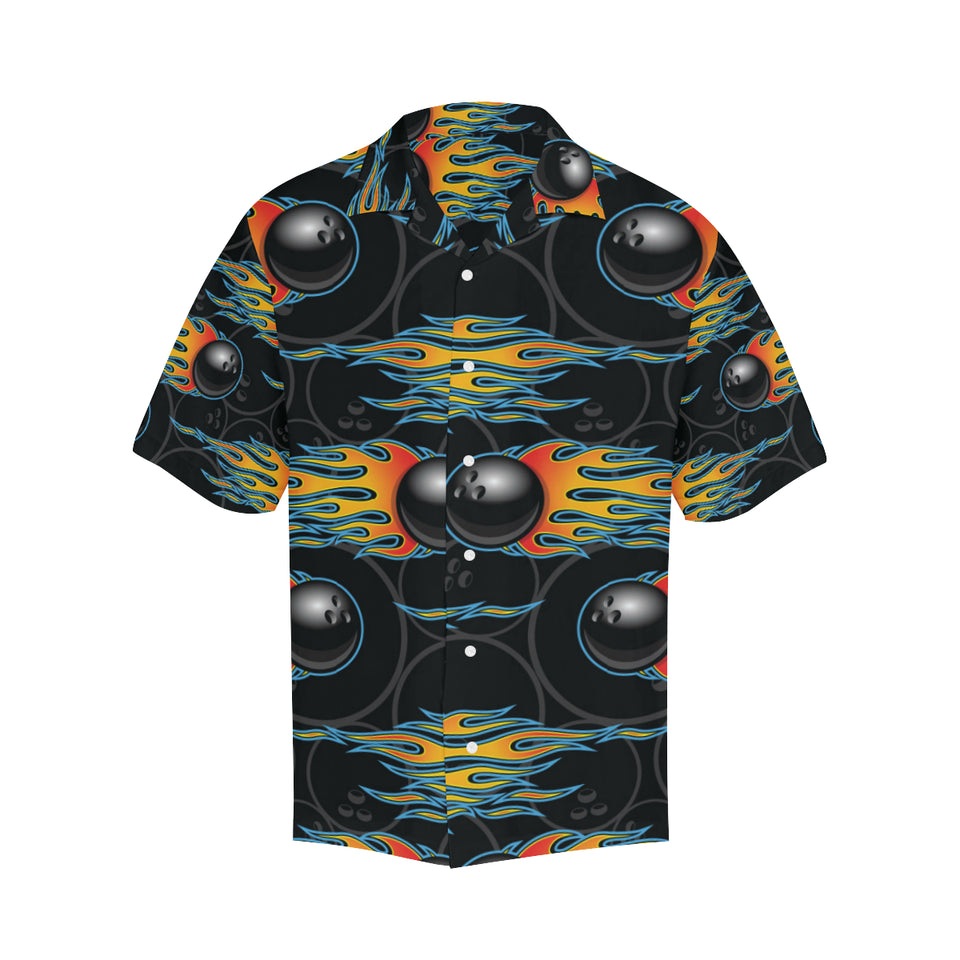 Bowling balls flame pattern Men's All Over Print Hawaiian Shirt