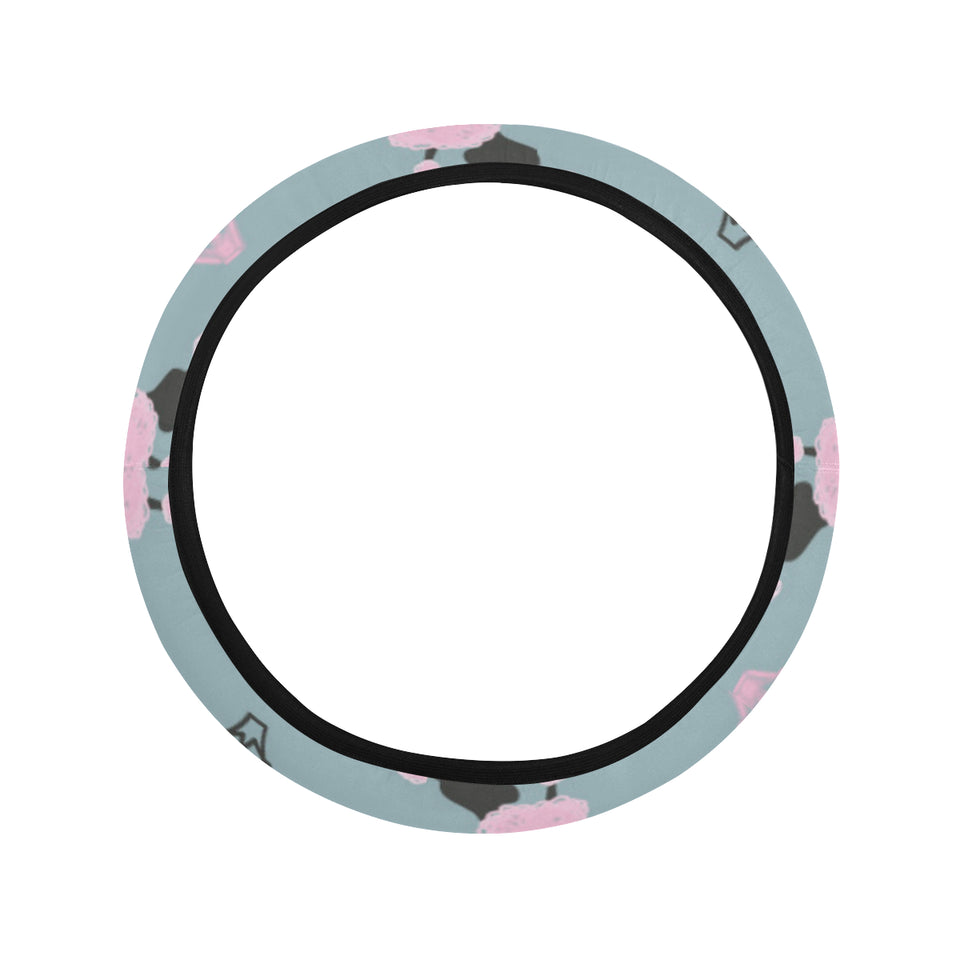 poodle dog pattern Car Steering Wheel Cover