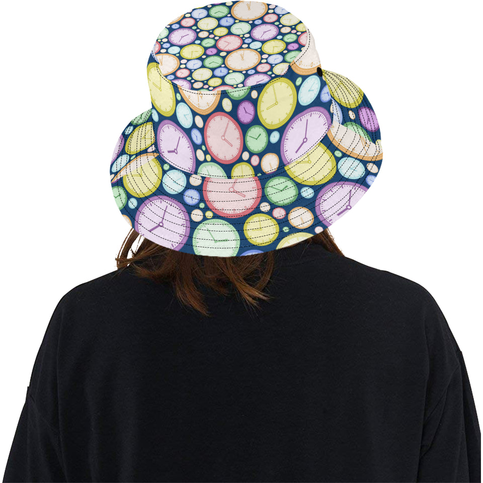 Colorful clock background Unisex Bucket Hat